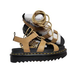 Dr. Martens Nartilla Tumbled Nubuck Sandals Women’s 9 Savannah Tan